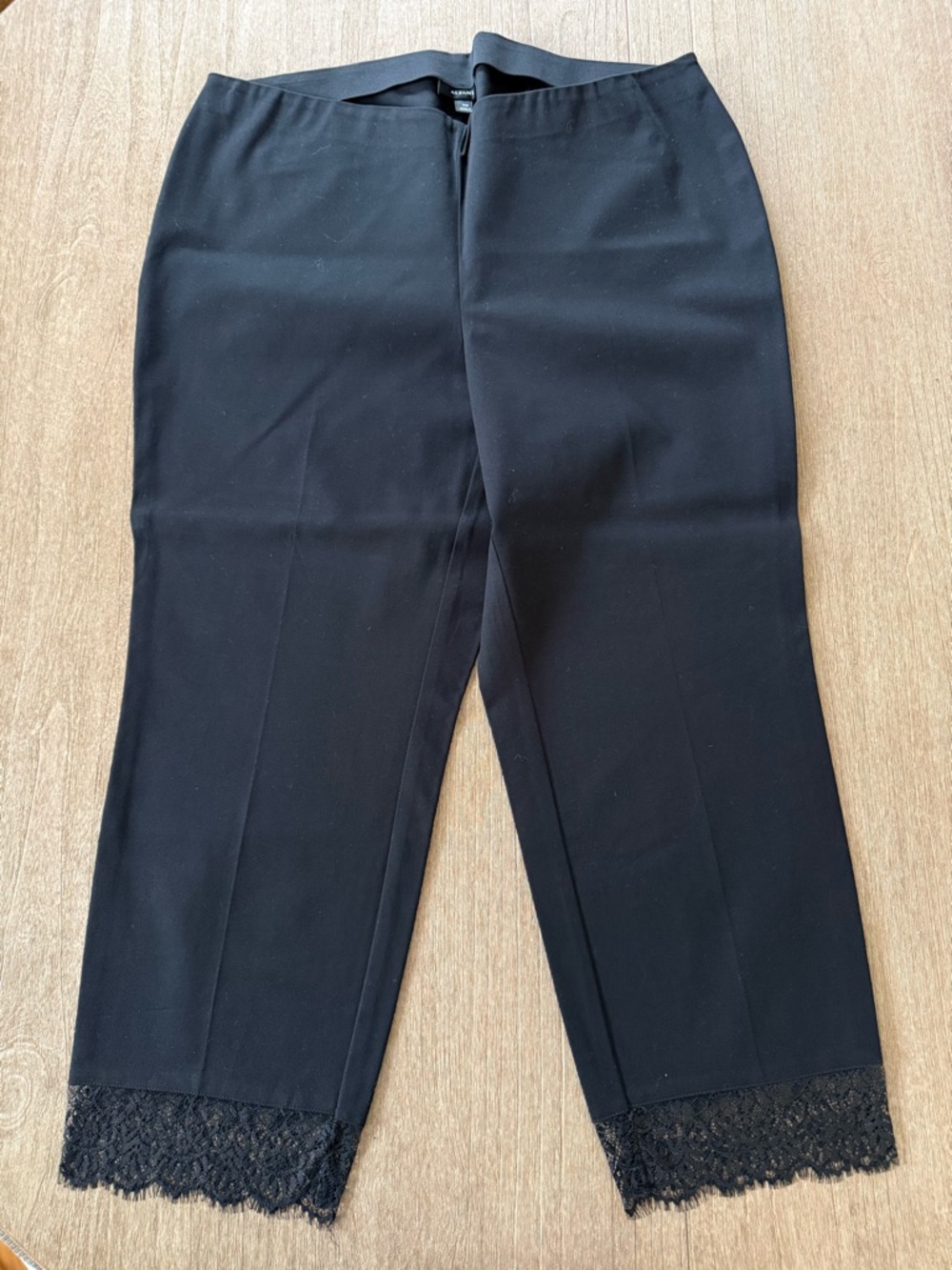 Alfani Black Lace Waistband Crop Pants